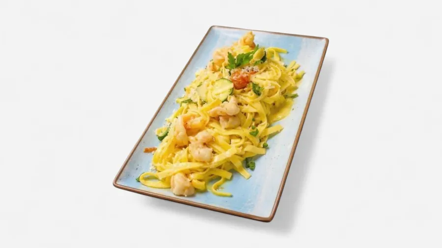 Fettuccine Piazza Vittoria mit Garnelen
